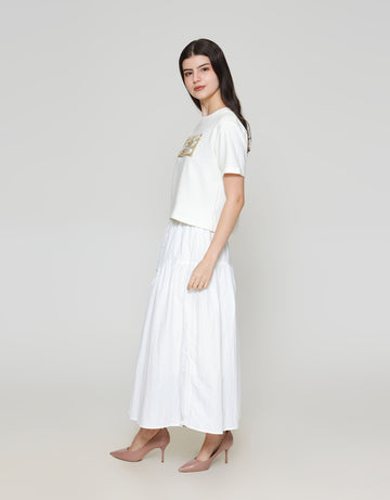 ZES CROP FOIL CLASSIC ELEGANT KAOS WANITA CRLVT019