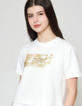 ZES Crop Foil Classic Elegant Kaos Wanita CRLVT019
