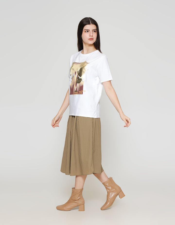 ZES Regular Foil Square Abstract Kaos Wanita CRLVT020