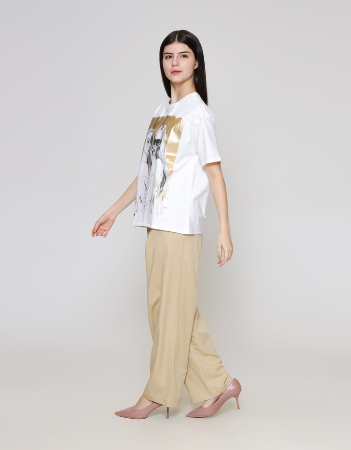 ZES Print Girl Boss Kaos Oversize Wanita CRLVT021