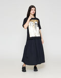 ZES Print Girl Boss Kaos Oversize Wanita CRLVT021