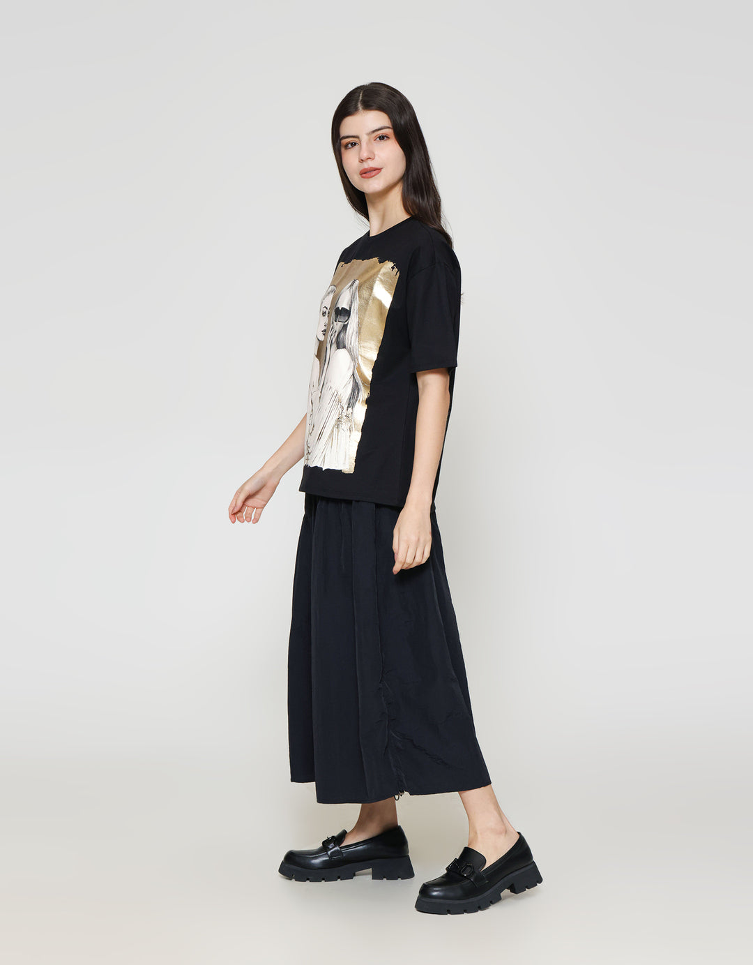 ZES Print Girl Boss Kaos Oversize Wanita CRLVT021
