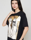 ZES Print Girl Boss Kaos Oversize Wanita CRLVT021