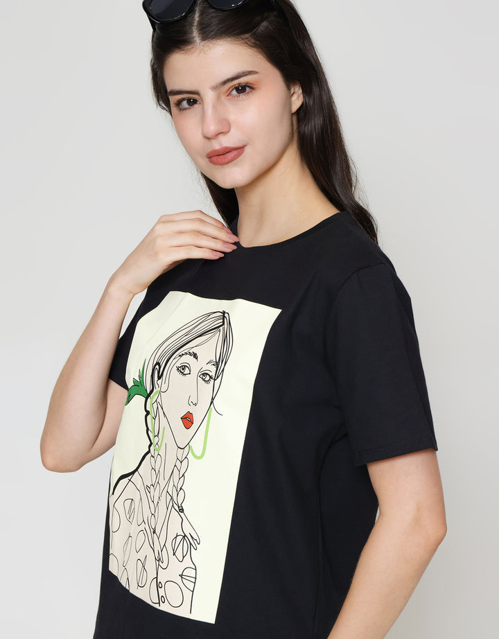 ZES Regular Silhouette Kaos Wanita CRLVT022