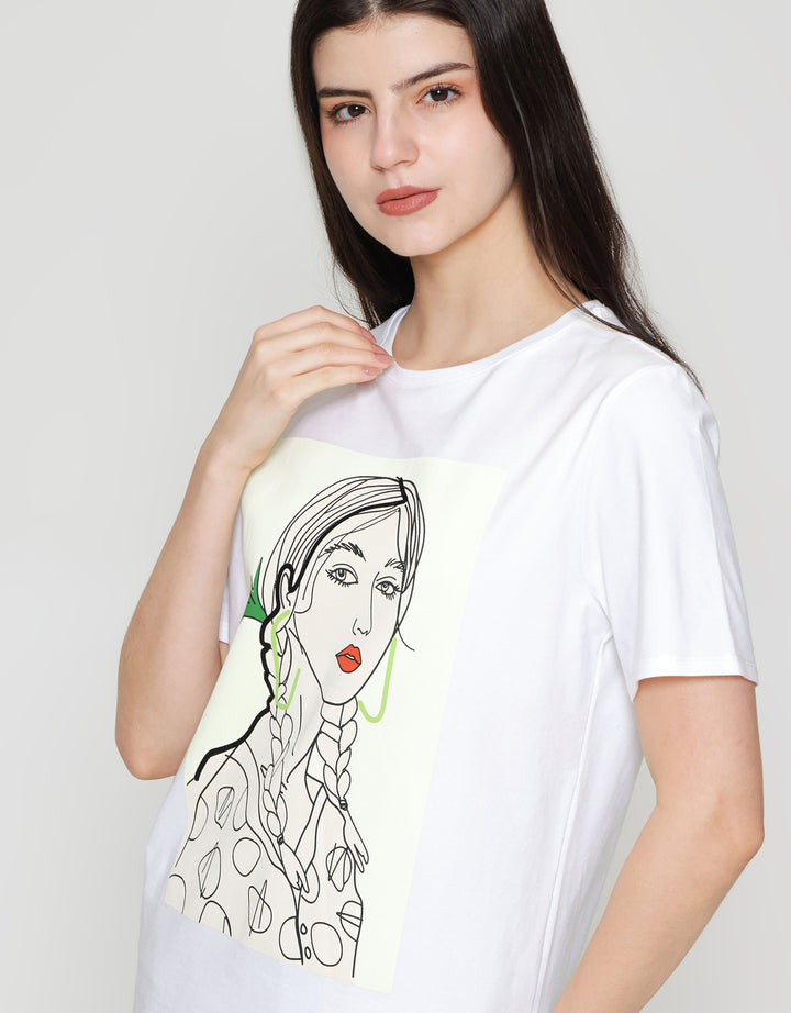 ZES Regular Silhouette Kaos Wanita CRLVT022