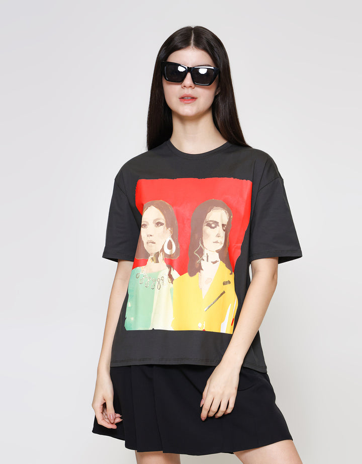 ZES Oversize Girl Boss Kaos Oversize Wanita CRLVT025