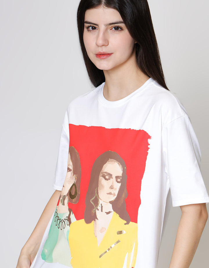 ZES Oversize Girl Boss Kaos Oversize Wanita CRLVT025