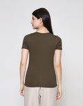 ZES Basic Plain Rib Tee Kaos Lengan Pendek Wanita CRLTP002
