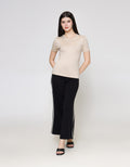 ZES Basic Plain Rib Tee Kaos Lengan Pendek Wanita CRLTP002