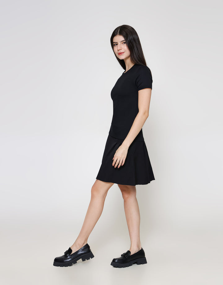 ZES Basic Plain Rib Tee Kaos Lengan Pendek Wanita CRLTP002