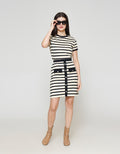 ZES Mini Skirt Stripe With Gold Button Rok Mini Wanita AMJKB001