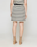ZES Mini Skirt Stripe With Gold Button Rok Mini Wanita AMJKB001