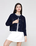 ZES Regular With Double Pocket Jaket Denim Wanita BLDT001