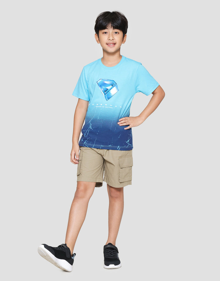 Character Superman Movie Logo Fp Bawah Print Kaos Anak Laki-laki