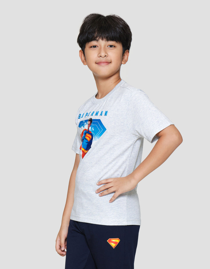 Character Superman Movie Action Print Kaos Anak Laki-laki