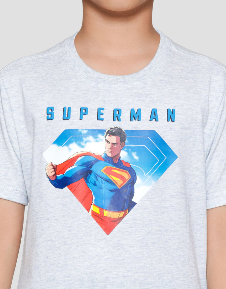 Character Superman Movie Action Print Kaos Anak Laki-laki