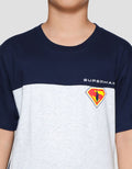 Character Superman Movie Cut Sew Sup Print Kaos Anak Laki-laki