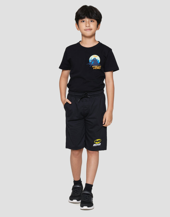 Character Knit Batman Print Logo Celana Pendek Anak Laki-laki