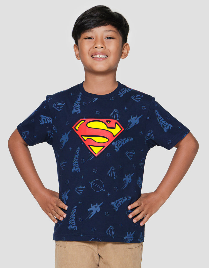 Character Fp Superman Logo Emboss Print Kaos Anak Laki-laki
