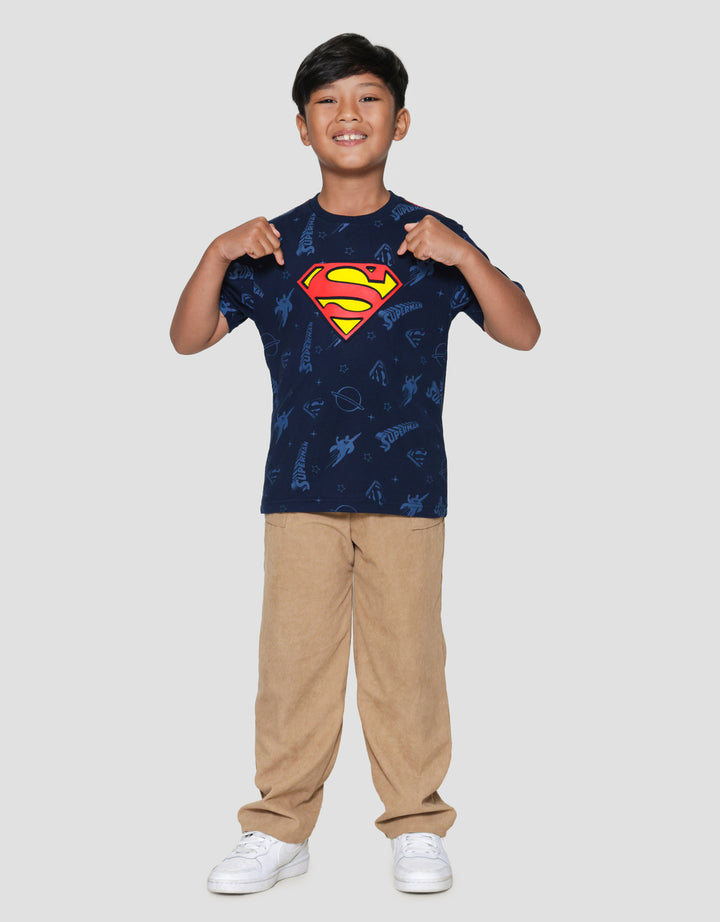 Character Fp Superman Logo Emboss Print Kaos Anak Laki-laki