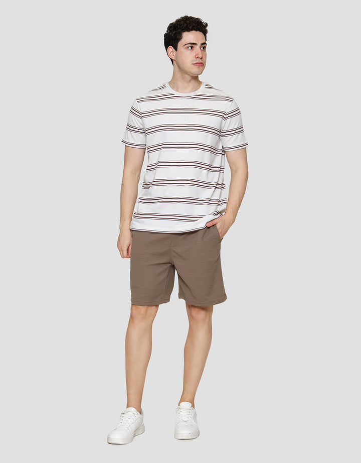 Cole Stripes Rib Kaos Lengan Pendek Pria