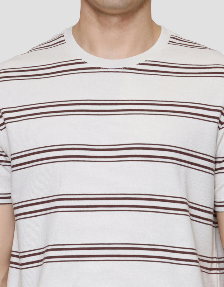 Cole Stripes Rib Kaos Lengan Pendek Pria