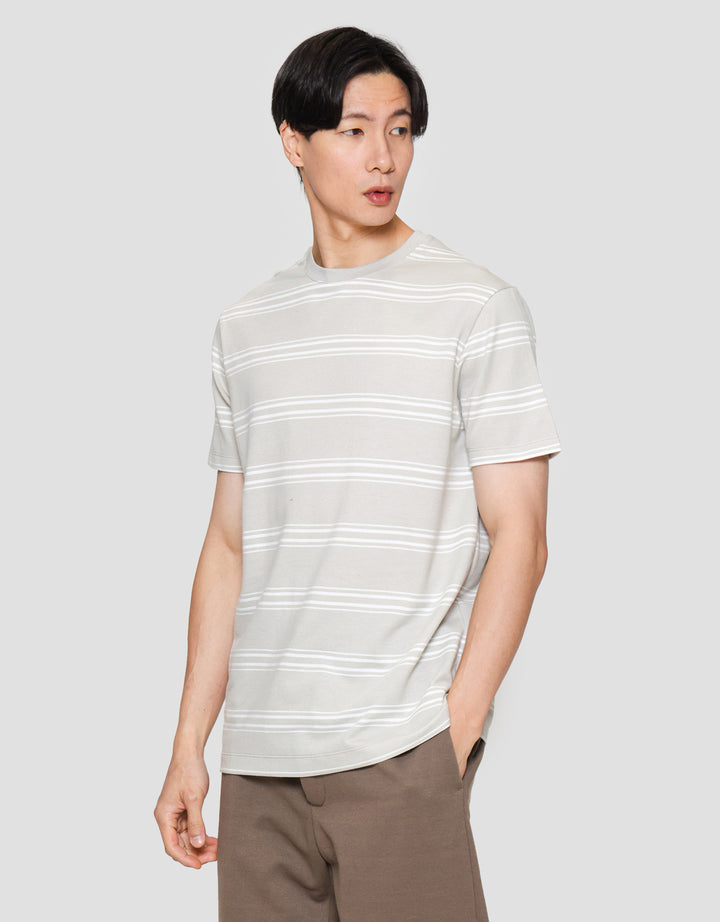 Cole Stripes Rib Kaos Lengan Pendek Pria