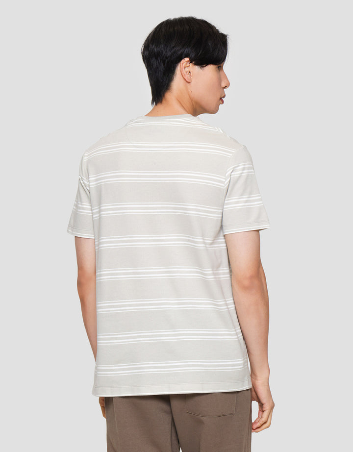 Cole Stripes Rib Kaos Lengan Pendek Pria