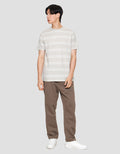 Cole Stripes Rib Kaos Lengan Pendek Pria
