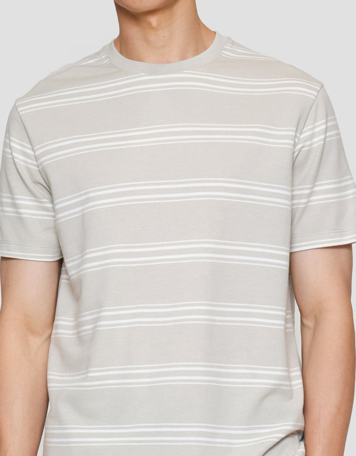 Cole Stripes Rib Kaos Lengan Pendek Pria