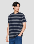 Cole Stripes Rib Kaos Lengan Pendek Pria