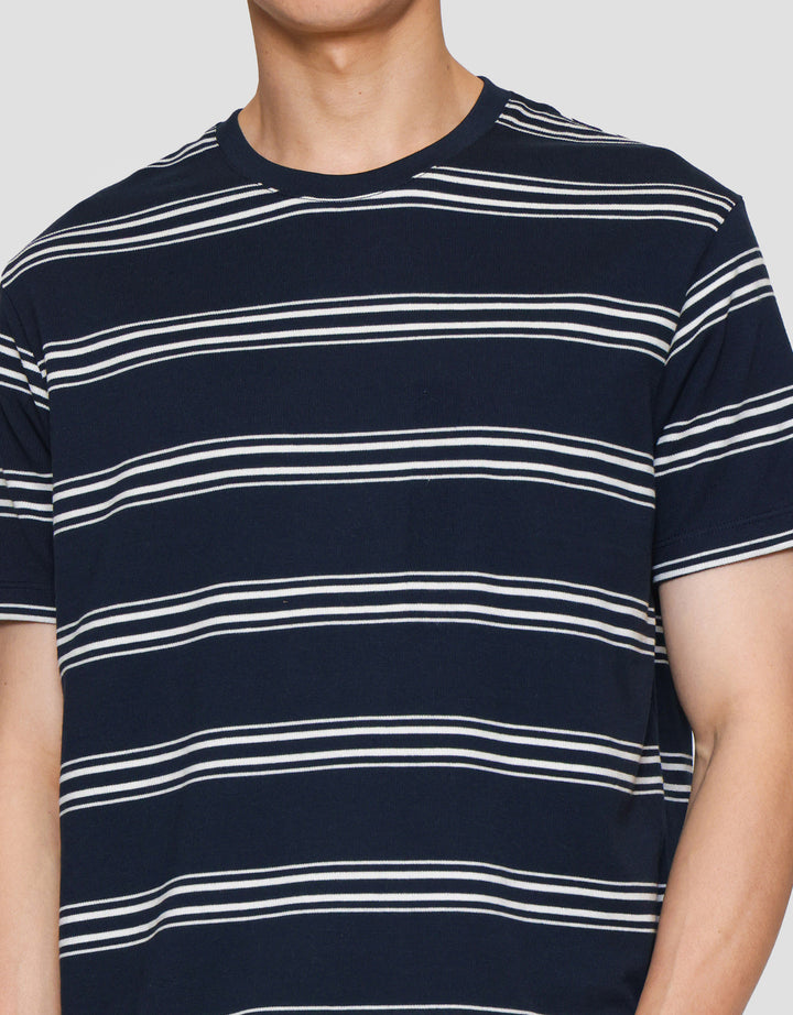 Cole Stripes Rib Kaos Lengan Pendek Pria