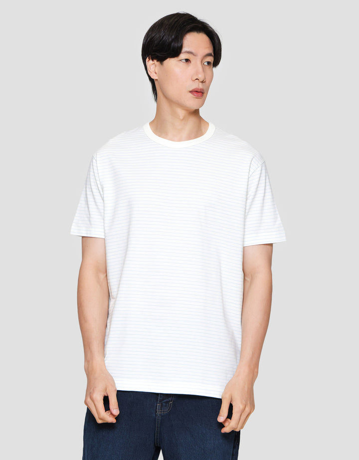 Cole Stripes Small Neck Kaos Lengan Pendek Pria