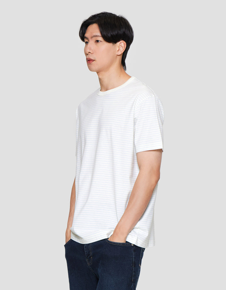 Cole Stripes Small Neck Kaos Lengan Pendek Pria