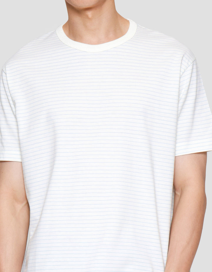 Cole Stripes Small Neck Kaos Lengan Pendek Pria