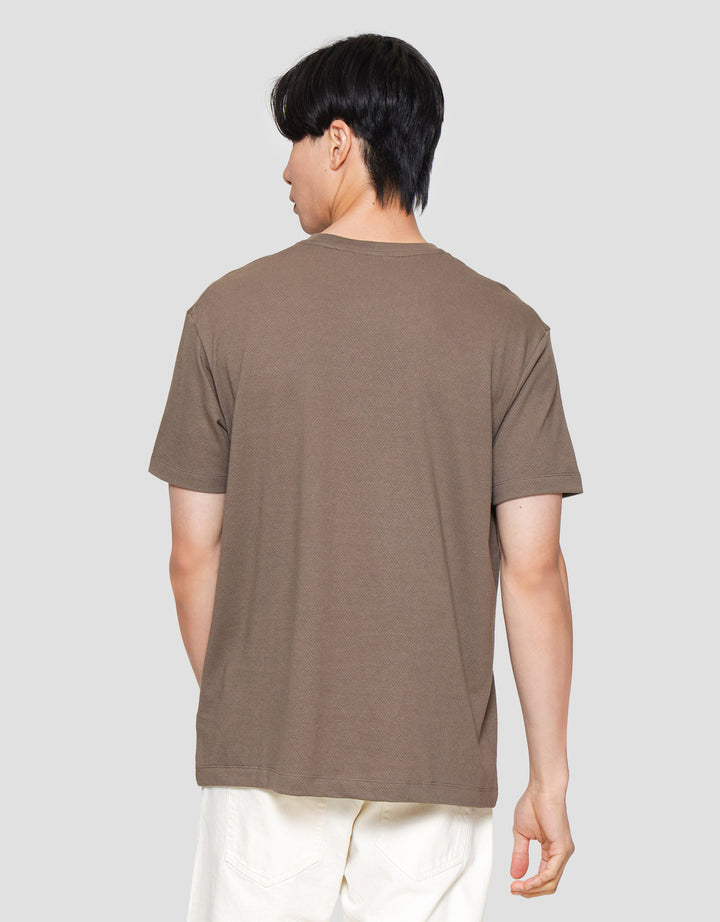 Cole Solid Popcorn Pocket Button Kaos Lengan Pendek Pria