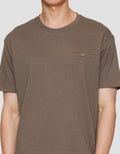 Cole Solid Popcorn Pocket Button Kaos Lengan Pendek Pria