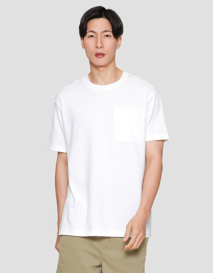 Cole Solid Popcorn Pocket Button Kaos Lengan Pendek Pria