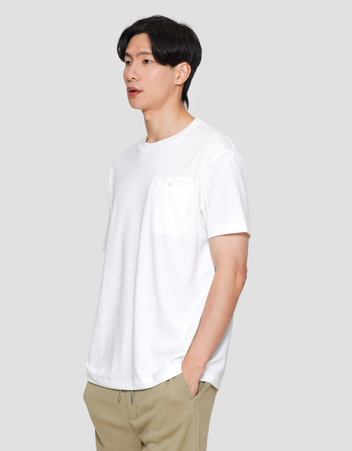 Cole Solid Popcorn Pocket Button Kaos Lengan Pendek Pria