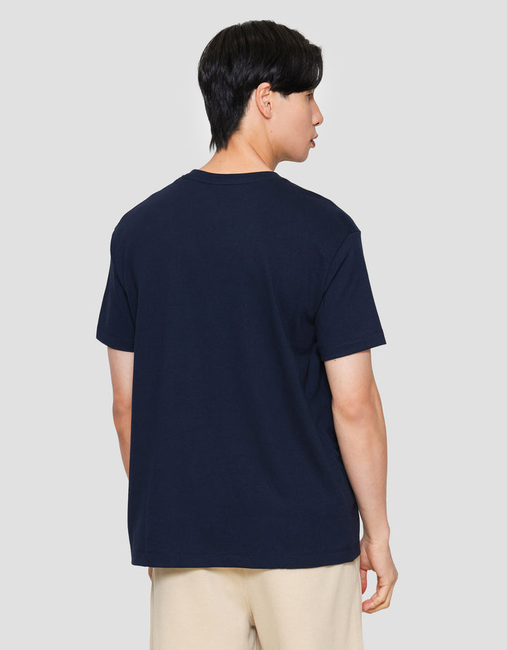 Cole Solid Popcorn Pocket Button Kaos Lengan Pendek Pria