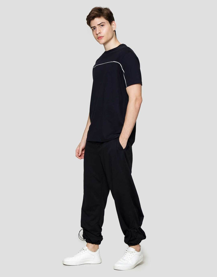 Cole Solid Interlock Piping Kaos Lengan Pendek Pria