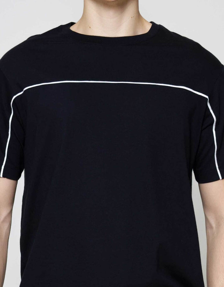 Cole Solid Interlock Piping Kaos Lengan Pendek Pria