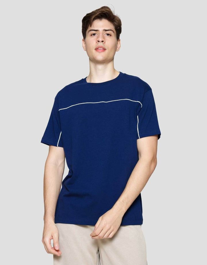 Cole Solid Interlock Piping Kaos Lengan Pendek Pria