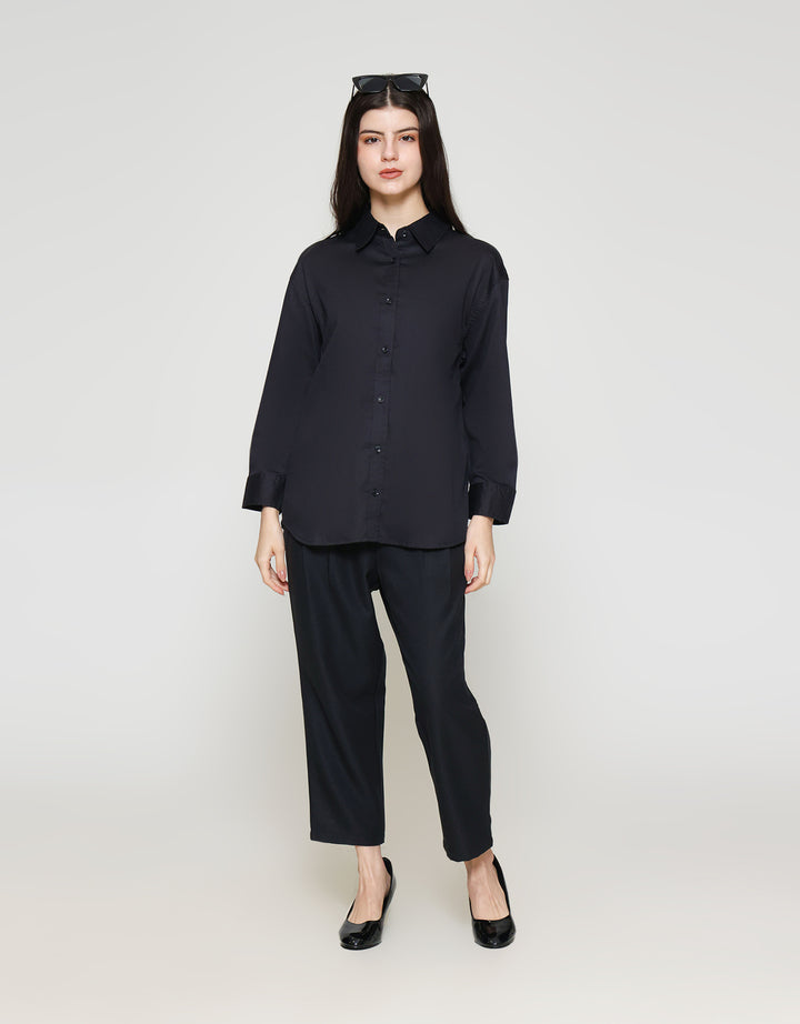 ZES Back Ribbon Opening Kemeja Wanita TSBWT010