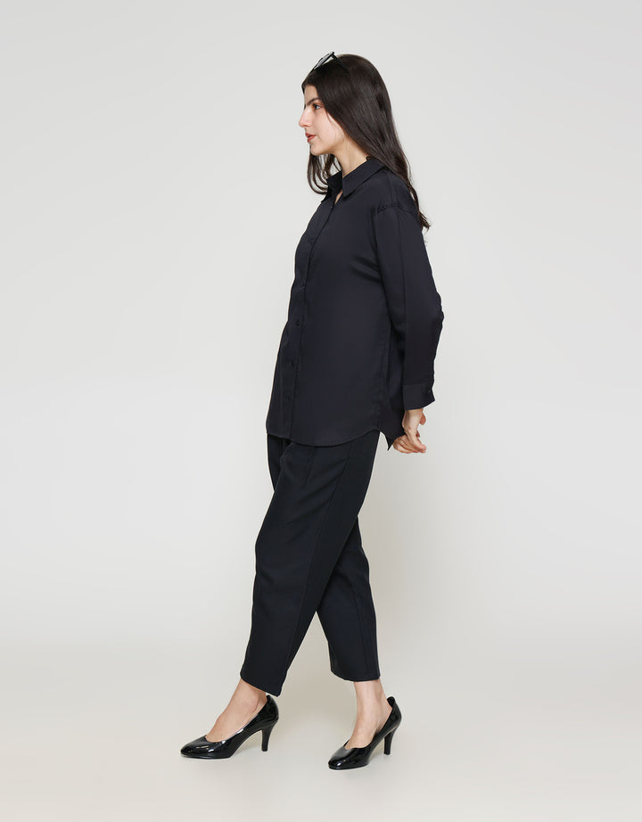 ZES Back Ribbon Opening Kemeja Wanita TSBWT010