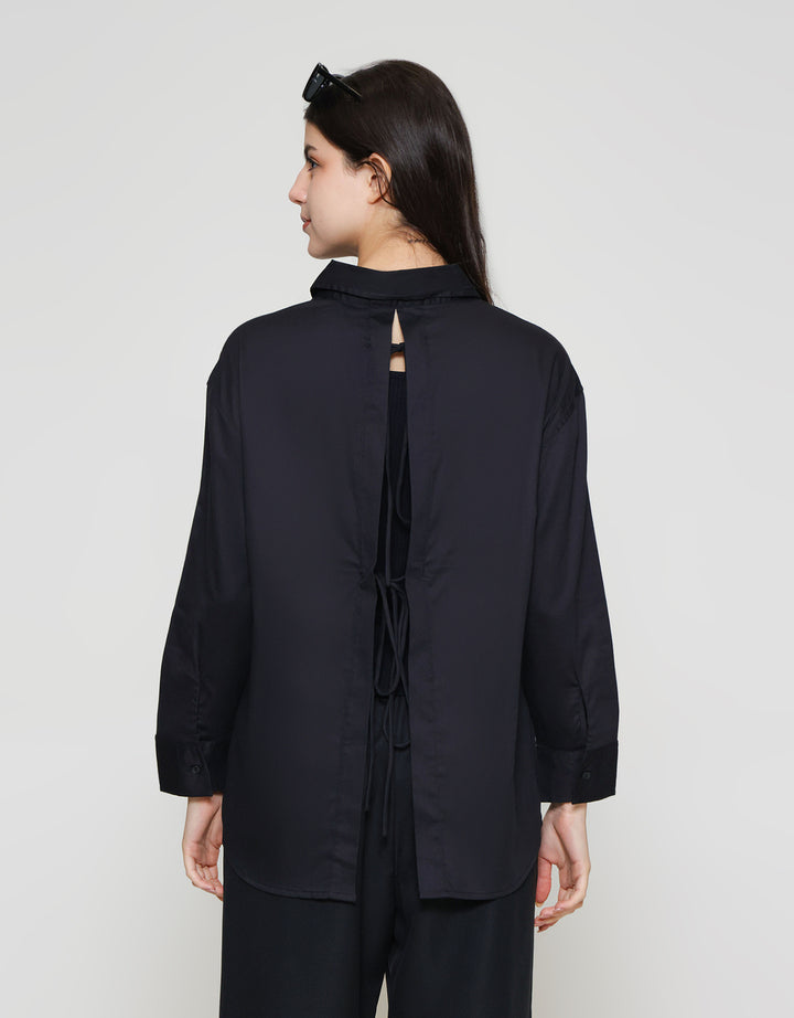 ZES Back Ribbon Opening Kemeja Wanita TSBWT010