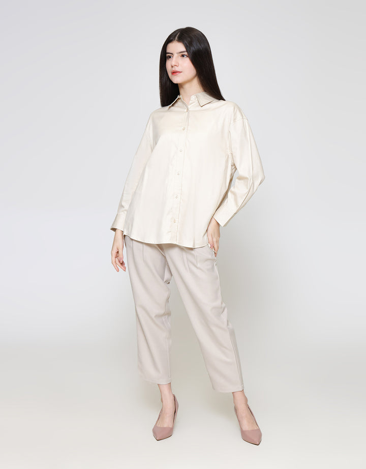 ZES Back Ribbon Opening Kemeja Wanita TSBWT010
