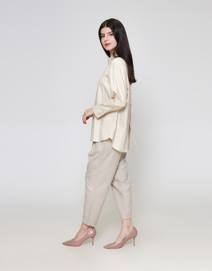 ZES Back Ribbon Opening Kemeja Wanita TSBWT010