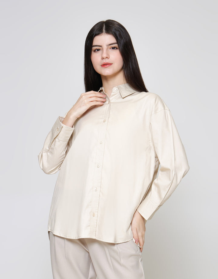 ZES Back Ribbon Opening Kemeja Wanita TSBWT010