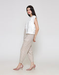 ZES Ribbon On Side With Flower Embro Vest Wanita TSBOW001